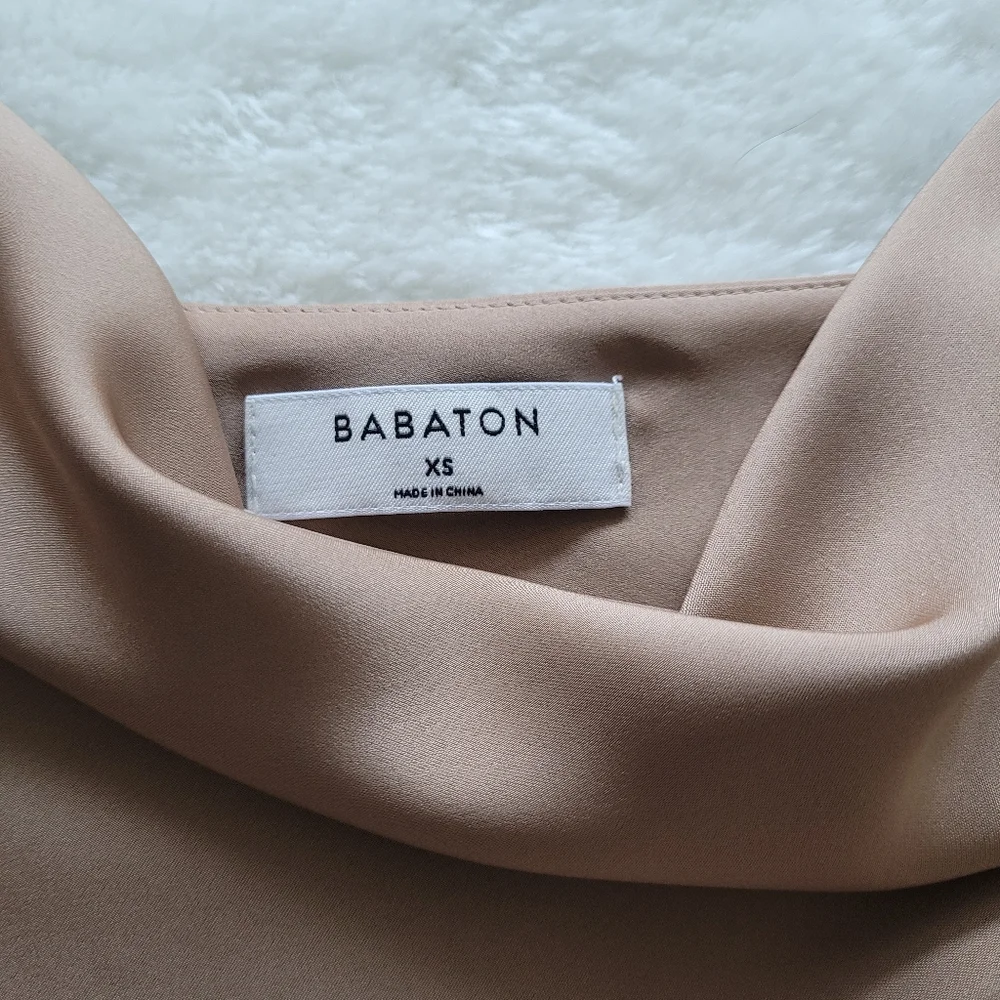 Aritzia Babaton Cowl Neck Camisole in Gold Camel Sz XS - Picture 5 of 10